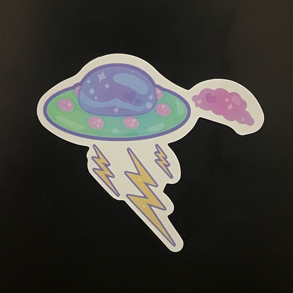 UFO Cloud Lighting Sticker